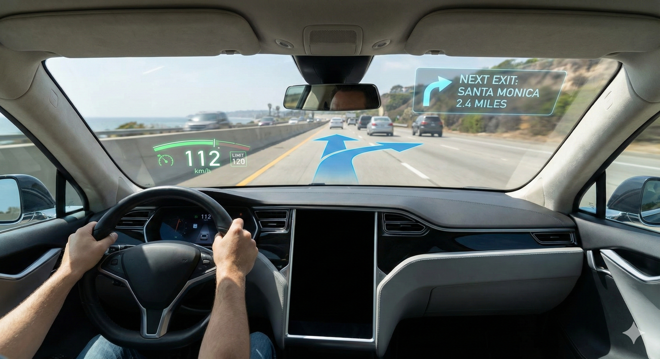 tesla Mobis holographic windshield display CES 2026 demo