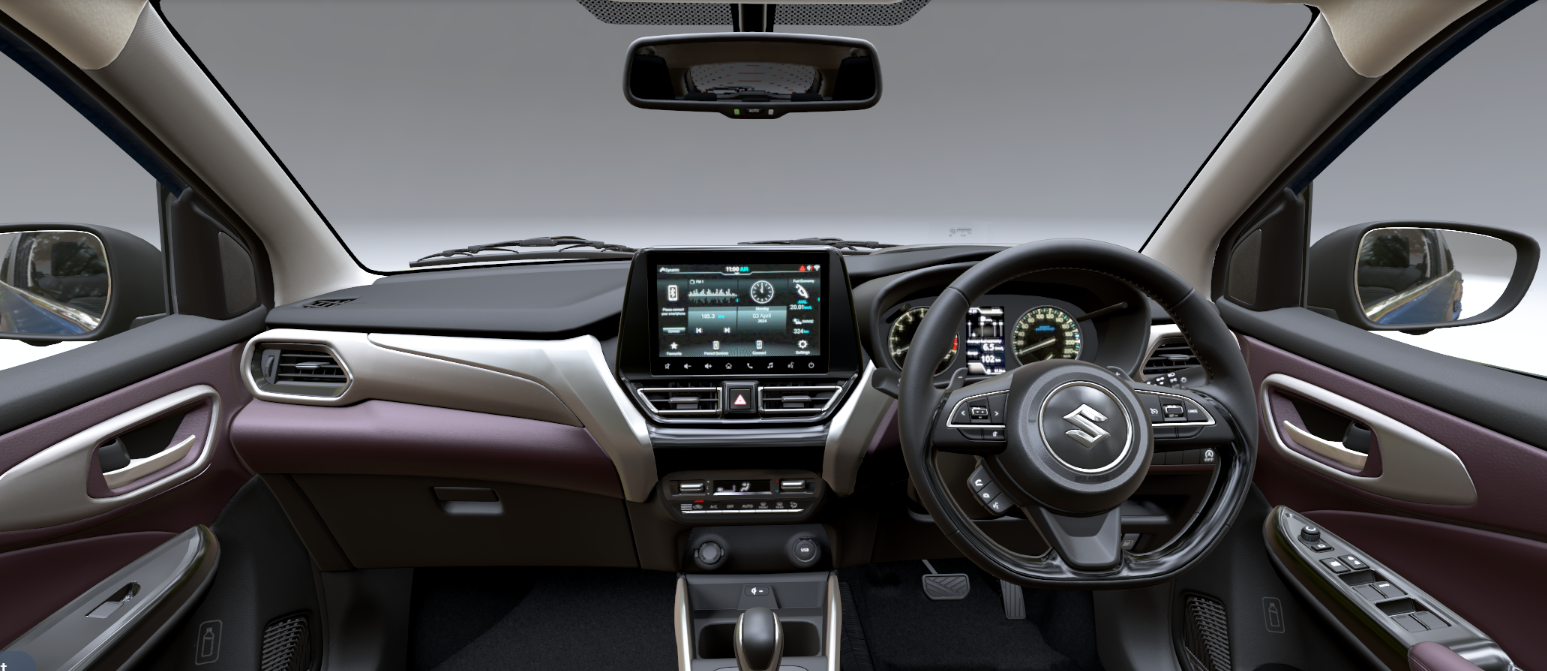 Dashboard and interior layout of the Maruti Suzuki Fronx