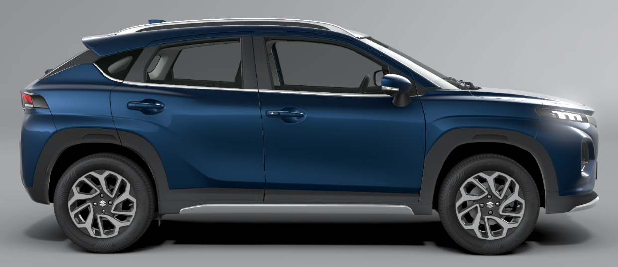 Side profile view of the Maruti Suzuki Fronx SUV